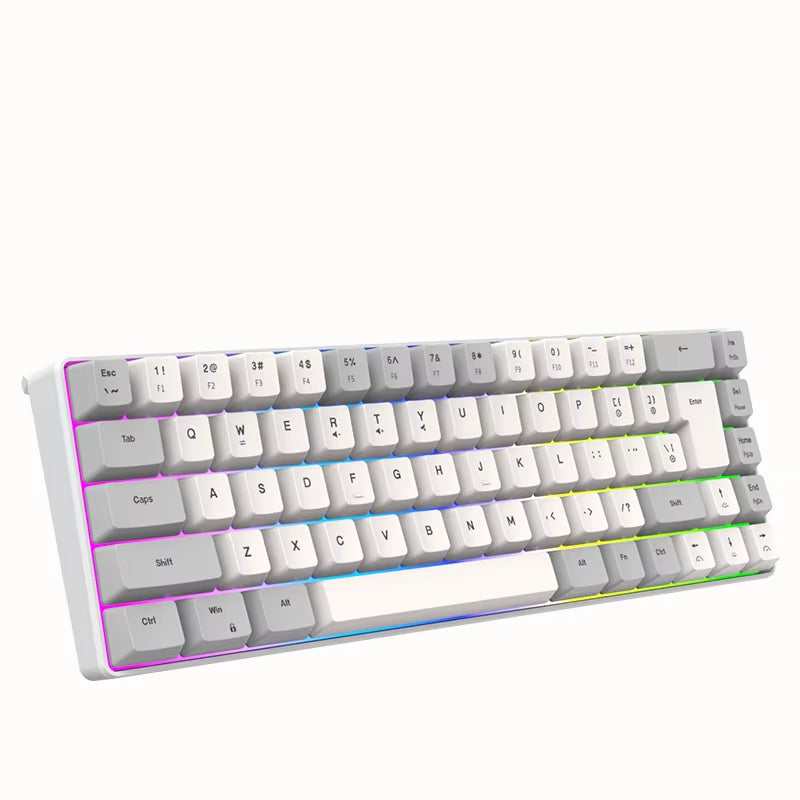 K701 Key Line Separation 68 Keys Wired 60 Percent Mini Keyboard Dual Color RGB Luminous Computer Gaming Keyboard
